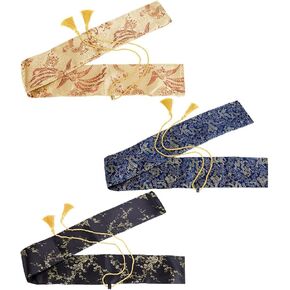 3Pcs Sword Bag 51 Inch(1.3m) Long Sword Cover Carrying Case Synthetic Silk Katana Bag Sword Storage Bag Silk Cloth Sword Case for Sword Storage
