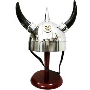 Medieval New Viking Helmet With Horns Medieval Armor Halloween Costume Helmet Silver viking