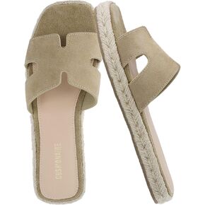 Cushionaire Avocado Women's Espadrille Slide Sandal-Suede Cutout Upt
