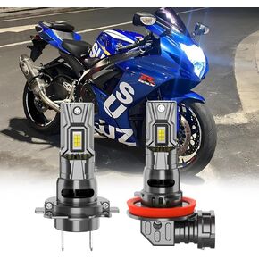 Fit For 2006-2007 2011-2020 Suzuki GSXR 600 750 Fog lamps Bulbs, H7 H11 High Beam and Low Beam Bulbs Combo, 8000LM 6500K Bright White, Plug and Play, 2-Pack