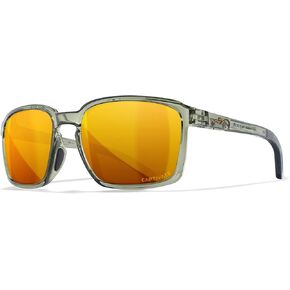 Wiley x Alfa Captivateipesalses Polarized Greats ، نظارات السلامة للرجال والنساء ، حماية العين للأشعة فوق البنفسجية لإطلاق النار وصيد الأسماك وركوب الدراجات والرياضة المتطرفة وإطارات الزيتون الفاتحة الكريستالية وعدسات المرآة البرونزية