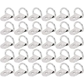 30 Pcs D Rings Small Tie Downs Anchors, Heavy Duty Steel D-Rings Hangers for Loads on Case Truck Cargo Trailers RV Boats and Picture Hang Solutions