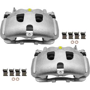Brake Caliper Assembly Compatible with Ford 2013-2022 F-250 Super Duty, 2013-2022 F-350 Super Duty, 2013-2015 F-450 Super Duty, Front Driver and Passenger Side Caliper with Bracket, 2-pc Set