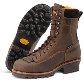 Carolina Birch Composite Toe Waterproof Logger Boots For Men - EH-Rated, Removable Kiltie, AG7 Footbed, Vibram Heeled Rubber Outsole