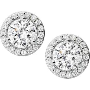 Michael Kors Women’s Plincys Sterling Silver Cushion Cut Cut Stud arits