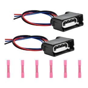 645-133 2Pcs Turn Signal Corner Light Parking Tail Lamp Connector Plug Pigtail Harness Fits for Ford 2004-2014 F150 E150 E250 1999-2020 F250 F350 Super Duty Replaces 6U2Z-14S411-AB 88988139