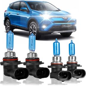 Fit for TOYOTA RAV4 2016 2017 2018 High Performance Halogen Headlight Bulbs,9012 High Low Beam +H11 Foglamp Replacement Bulbs Kit, Plug and Play,Pack of 4 (TOYOTA RAV4 2016-2018)