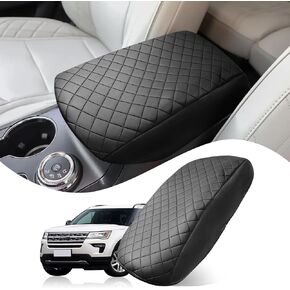 Center Console Cover Compatible with Ford Explorer 2011-2019 Leather Armrest Box Cushion Cover Middle Console Pad