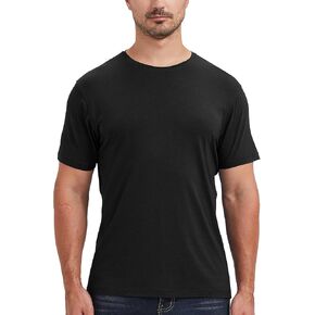 netdraw Men's Ultra-Soft Viscose Bamboo Undershirt Crew Neck Moisture Wicking T-Shirt Short Sleeve Casual Dressy Cotton Tee