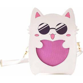 Crossbody Ita Bag Cute Heart Cat Anime Cartoon Cat Base for BABGS PINS عرض الرجال النساء