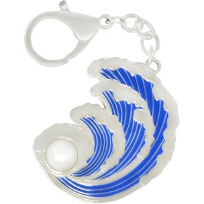 Feng Shui Keychain Water Wave with Purple Pearl Keychain Wealth Porsperity Success Good Luck Amulet New Year Gift W5509