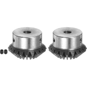 HARFINGTON 2pcs Bevel Gear 1M 20 Teeth 10mm Shaft Hole 1:1 Tapered Bevel Pinion Gear 45# Steel 2 Module 90 Degree Steering Gear, for Hardware Mechanical Rotation in Saudi Arabia