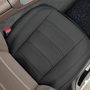 Faux Leather Front Car Seat Covers Bottom Seat Cushion Covers, Anti-Slip Full Wrap Protection with Storage Pocket, Heavy Duty Universal Fit for Most Vehicles, Sedan, Truck, SUV
