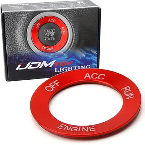 iJDMTOY Sports Red Aluminum Keyless Engine Push Starter Surrounding Ring Trim Compatible with Charger Challenger Durango Grand Cherokee 300/300C