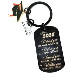 2025 Graduation Gifts Keychain for Women Him 2025 Senior Keychain for Her Men Student Graduate Inspirational Presents Teen Boy Girls Grad Present Senior High College Keyring Necklace