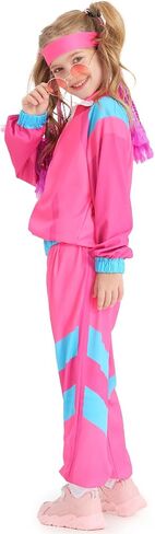 Bakugou Girls 80s Tracksuit Costume Set Colorblock 2 قطعة من Windbreaker Suit Kids Hip Hop Dance Tracksuit Suit Retro Shell in Kuwait