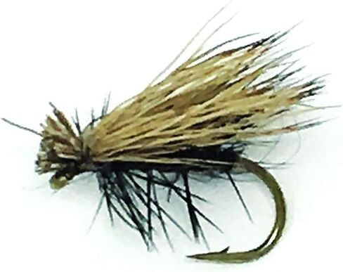 ذبابة صيد السمك من Creative Angler Elk Hair Caddis باللون الأسود. 1 دزينة من ذباب التراوت in Saudi Arabia