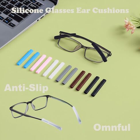 Glasses Ear Cushion, Non Slip Soft Silicone Eyeglass Ear Cushions, Anti-Slip Comfort Eyeglasses Temple Tips Sleeve Retainer, Comfort Eye Glass Ear Grips, Glasses Accessories (5 Blue Pairs) in Saudi Arabia