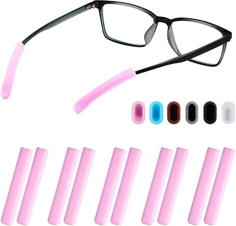 Glasses Ear Cushion, Non Slip Soft Silicone Eyeglass Ear Cushions, Anti-Slip Comfort Eyeglasses Temple Tips Sleeve Retainer, Comfort Eye Glass Ear Grips, Glasses Accessories (5 Blue Pairs) in Saudi Arabia