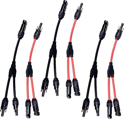 2 to 1 Solar Panel Connectors Y Branch Universal 10AWG Solar Connectors (Red & Black) in Kuwait