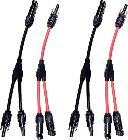 2 to 1 Solar Panel Connectors Y Branch Universal 10AWG Solar Connectors (Red & Black) in Kuwait