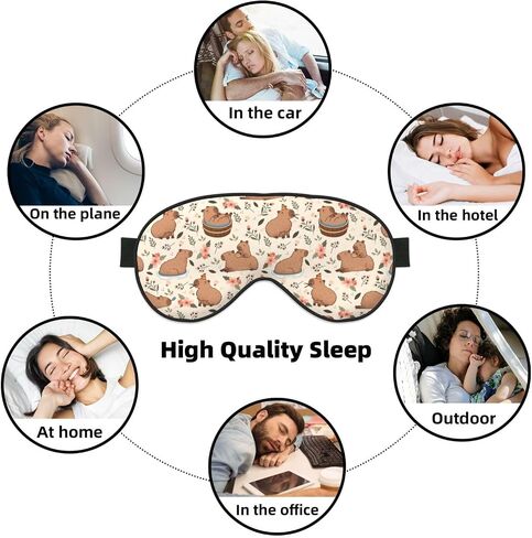 قناع Capybaras Sleep Mask قناع العين الناعم للتنفس للنوم للنساء غطاء العين خفيفة الوزن للسفر ، العمل الليلي ، قيلولة ، مكتب in Kuwait