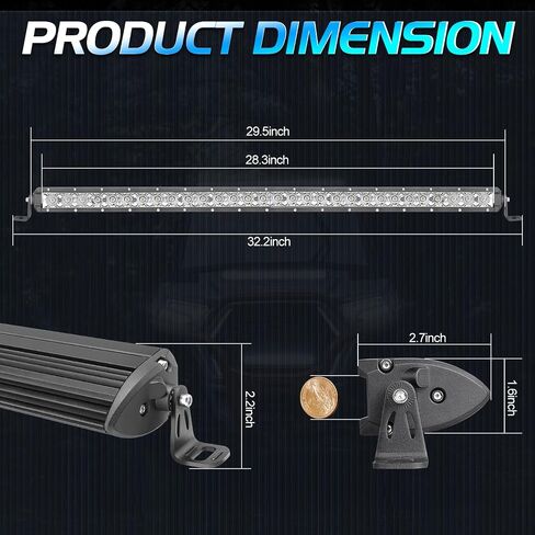 10 Inch Light Bar, Niwaker 50W Single Row LED Light Bar Spot Flood Combo Driving Lights Off Road Reverse Backup Lighting Bumper Lights Waterproof Fog Lamps Slim LED Bars for Truck Pickup ATV UTV Boat in Kuwait