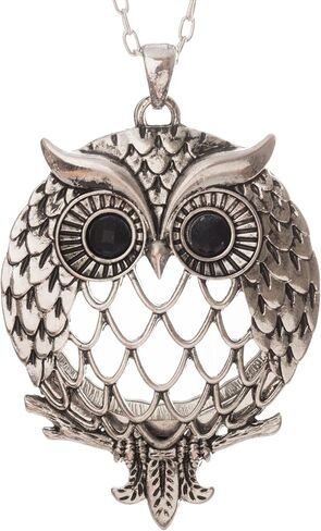 Owl Magnifier Magnifying Glass Sliding Top Magnet Pendant Necklace, 30" in Saudi Arabia
