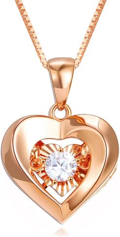 Sisgem 18k Gold Heart Pendant وقلادة سلسلة صناديق ذهبية 18KT ، مجوهرات رائعة للزوجة ، حاضرة للأم ، هدايا لها ، 18 بوصة in Kuwait