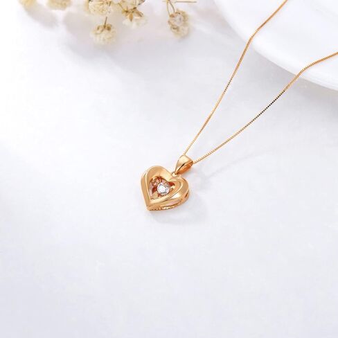 Sisgem 18k Gold Heart Pendant وقلادة سلسلة صناديق ذهبية 18KT ، مجوهرات رائعة للزوجة ، حاضرة للأم ، هدايا لها ، 18 بوصة in Kuwait