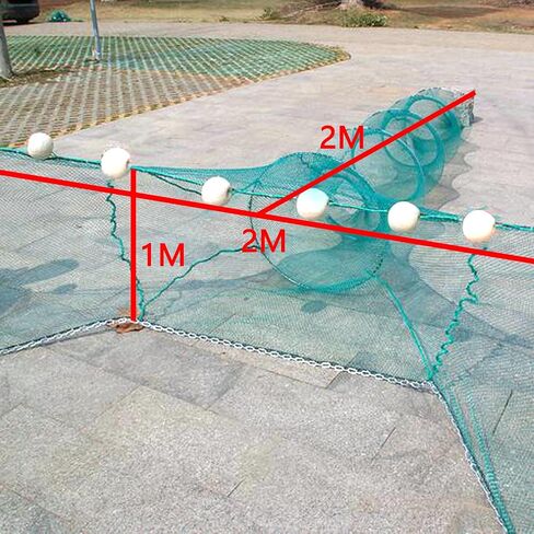 Lawaia Crawfish Trap Fish Trap Fishing Net Collapsible Crab Trap/Portable Minnow Trap Folded Cast Net with Float and Chain for Shrimp,Lobster,Crab(3m) in Kuwait
