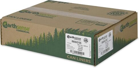 بطانة علب إيرث سينس التجارية RNW4615C، 40-45 جالون، 1.5 مل، 40 بوصة × 46 بوصة، شفافة (عبوة من 100 قطعة) in Kuwait