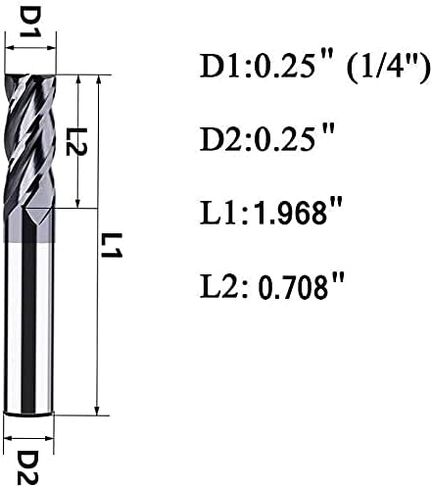 3/4"Carbide Square End Mill, HRC 45 Deg Single End 4 Flute AlTiN Coating Mill Bits in Saudi Arabia