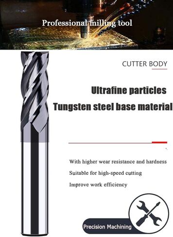 3/4"Carbide Square End Mill, HRC 45 Deg Single End 4 Flute AlTiN Coating Mill Bits in Saudi Arabia