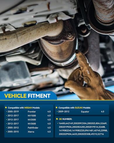 طقم محول الحفاز الخلفي Philtop من 2005-2019 Frontier 4.0L ، 2005-2012 Pathfinder 4.0L ، 2005-2015 XTERRA 4.0L ، 2012-2017 NV2500 / NV1500 / NV3500 4.0L-استبدل# 16400 (COMFIST) in Saudi Arabia