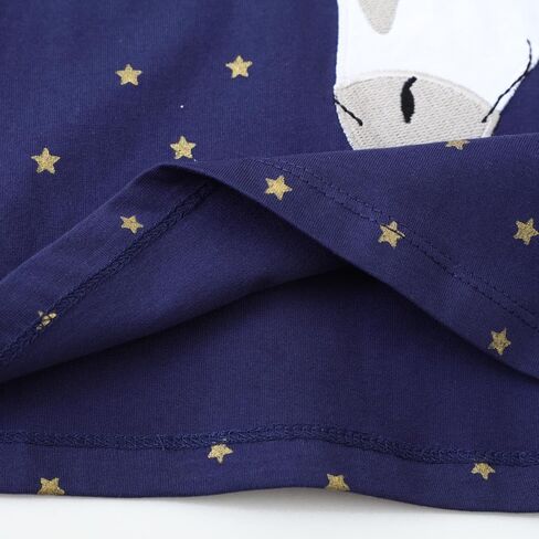 Hongshilian Little Girls Cotton Casual Dress Cartoon Appliques Jersey Summer Dresses Short Sleeved Clothing in Saudi Arabia