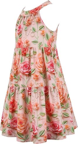 طفل فتيات الدانتيل الأزهار فستان الأميرة بلا أكمام شاطئ Sundress in Kuwait