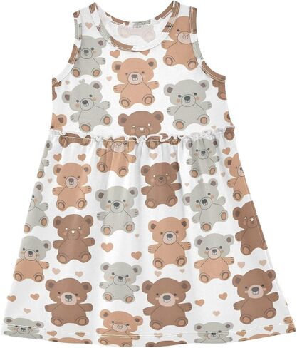 senya Sleeveless Summer Dress Pastel Rainbow Hearts Girls Skirt Dresses in Saudi Arabia