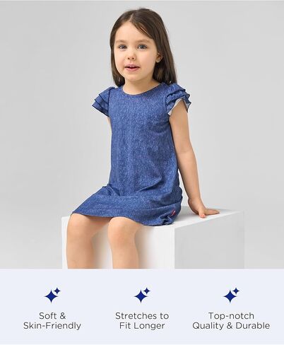 فساتين الفتيات النحيفات Fit Fit Shulk Sleeves Girls Summer Dress ، Viscose مصنوعة من الخيزران ، in Kuwait