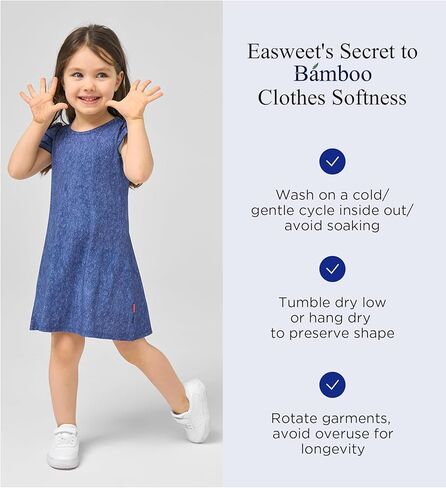 فساتين الفتيات النحيفات Fit Fit Shulk Sleeves Girls Summer Dress ، Viscose مصنوعة من الخيزران ، in Kuwait