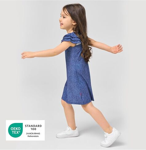 فساتين الفتيات النحيفات Fit Fit Shulk Sleeves Girls Summer Dress ، Viscose مصنوعة من الخيزران ، in Kuwait