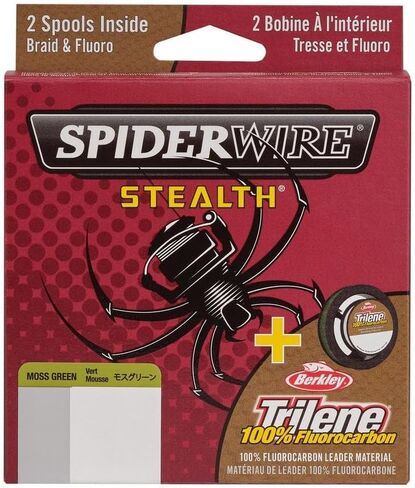 SpiderWire Stealth 8lb Braid + Trilene 100% Fluorocarbon Dual Spool, Hi-Vis Yellow/Clear, Superline Mono Equiv: 8lb, 20lb - 150yd | 137m in Saudi Arabia