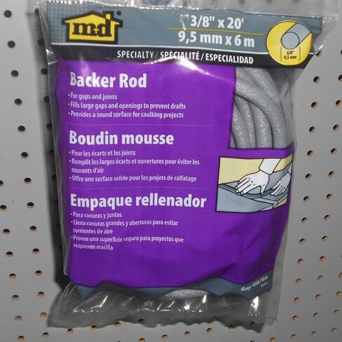ام-دي بلدنغ برودكتس 71464 - مجموعة قضبان عازلة متعددة الاستخدامات 3/8 × 20 قدم، رمادي - قضبان فوم اساسية للسد والإغلاق الدقيق in Kuwait