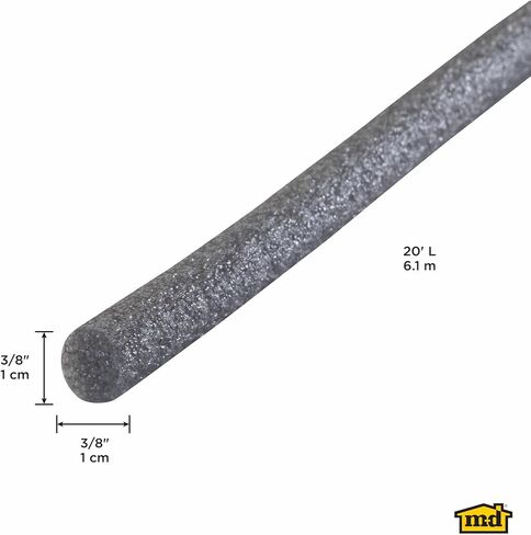 M-D Building products 71464 - Versatile Caulk Backer Rod Set 3/8-by-20 Feet, Gray - Essential Foam Rods for Precise Caulking and Sealing in Saudi Arabia