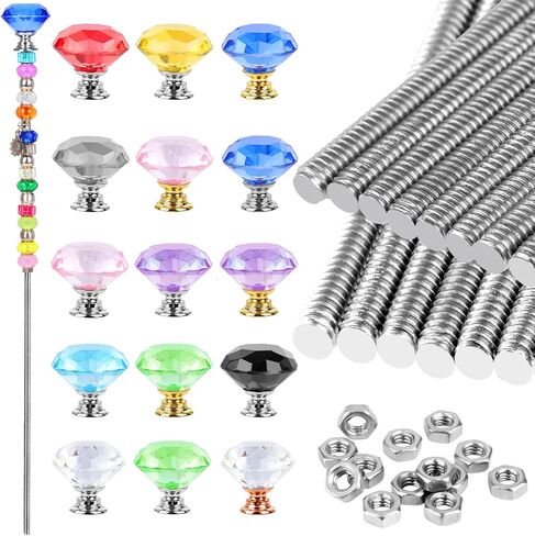 40 Pcs 8/32 Inch Threaded Rod Sets Include 20 Pcs M4 Screw Rod with 20 Pcs Metal Hex Nuts Stainless Steel Threads Studs Rods Fully Threaded Hex Nuts for Beaded Garden Stake Rods - 20 Set (12 Inch) in Saudi Arabia