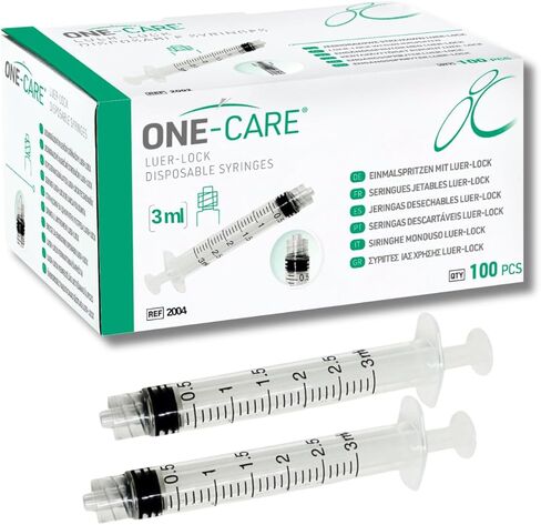 MediVena ONE-CARE 1ml Luer-Lock Syringes, Sterile, Low Dead Space, 100/bx Blister-Packed Syringes 1cc in Kuwait