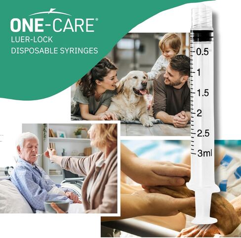 MediVena ONE-CARE 1ml Luer-Lock Syringes, Sterile, Low Dead Space, 100/bx Blister-Packed Syringes 1cc in Kuwait