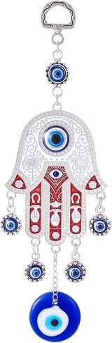 Evil Eye Amulet, Evil Eye Pendant Decoration, Handmade Turkish Evil Eye Ornament, Lucky Blue Evil Eye Hanging Ornament Amulet for Car, Home, Office for Blessing Gift (Enamel Palm) in Saudi Arabia