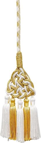 Needzo Elegant White Braided Polyester Cincture with Tassels, 144 Inches (White) in Kuwait