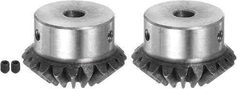 HARFINGTON 2pcs Bevel Gear 1M 20 Teeth 10mm Shaft Hole 1:1 Tapered Bevel Pinion Gear 45# Steel 2 Module 90 Degree Steering Gear, for Hardware Mechanical Rotation in Saudi Arabia